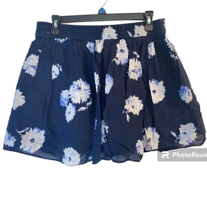 GAP Blue Flowered Pull‎ On Skirt Size Small